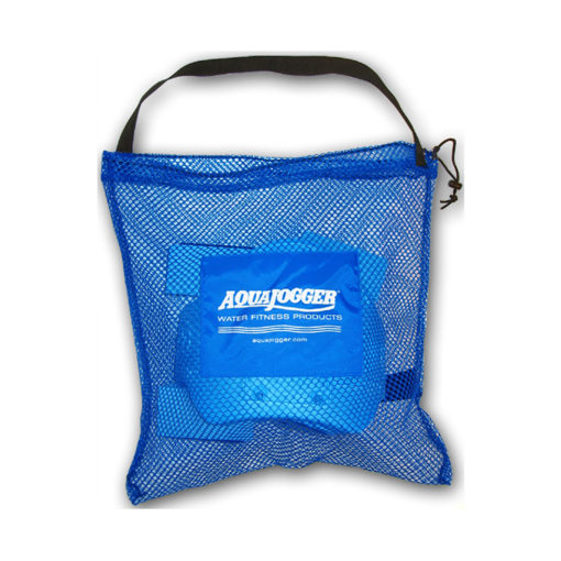 AquaJogger® Mesh Bag in blue, with items inside