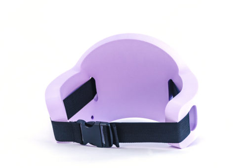 Aqua jogger junior belt, light purple, font facing with black strap closed.